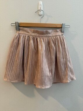 Janie and Jack Metallic Blush Pleated Skater Skirt
